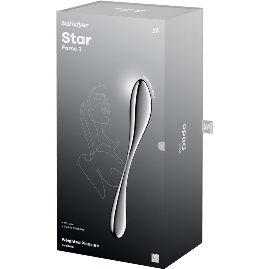 Star Force 3 — Dildo Doble Uso Acero Inoxidable Ancho · SATISFYER · Star Force 3