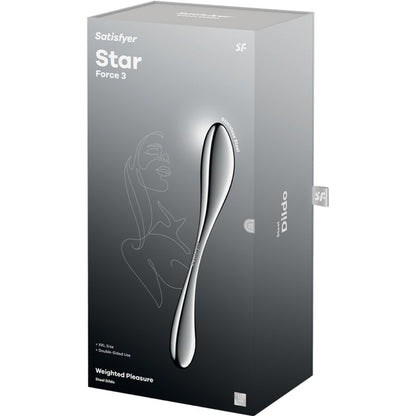 SATISFYER - STAR FORCE 3 DILDO ACERO INOXIDABLE DOBLE USO