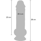 GET REAL - PENE REALÍSTICO DELUXE CON TESTÍCULOS EXTRA GRUESO 28 CM
