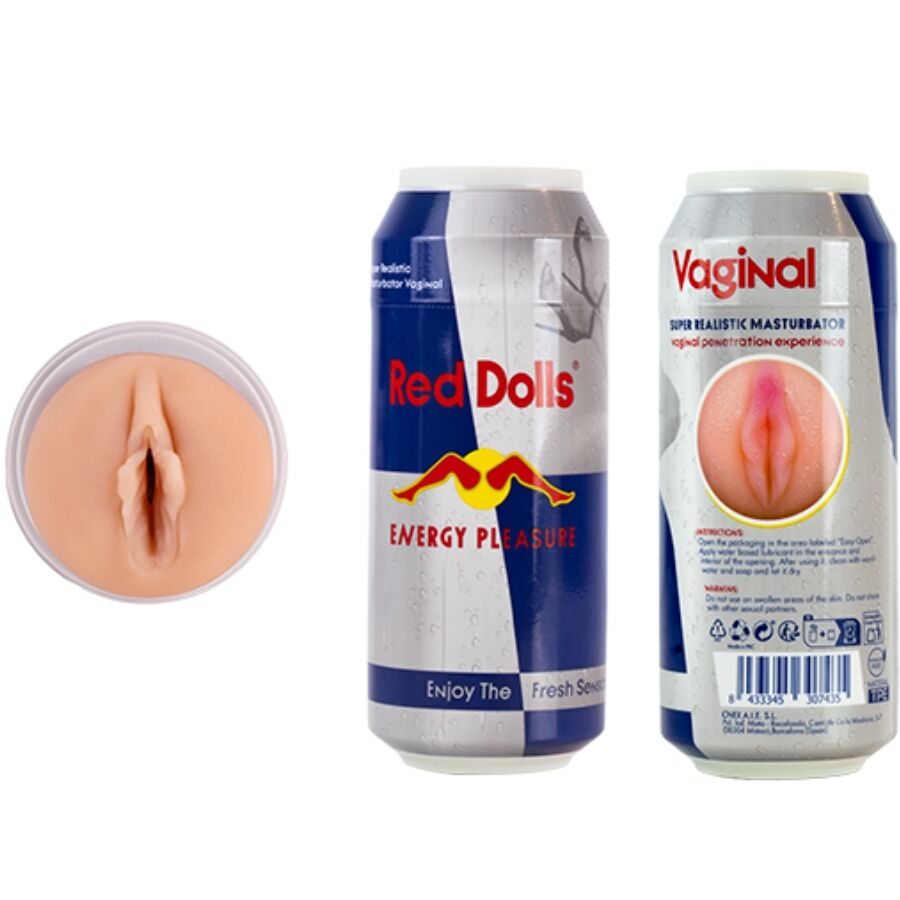 ALIVE - RED DOLL MASTURBADOR MASCULINO VAGINA LATA BEBIDA ENERGÉTICA