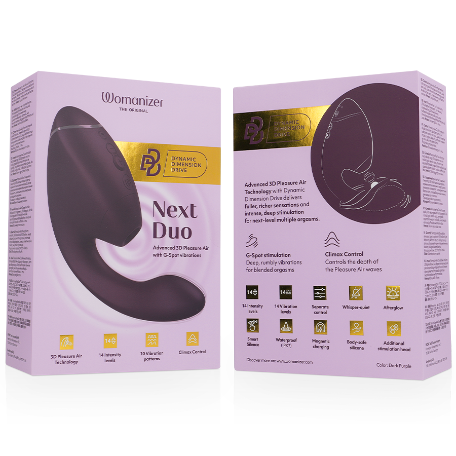 Duo Next — 3D Pleasure Air & Punto G We-Vibe Morado · WOMANIZER · Duo Next