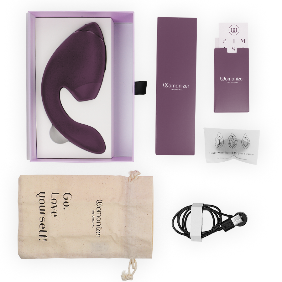 Duo Next — 3D Pleasure Air & Punto G We-Vibe Morado · WOMANIZER · Duo Next