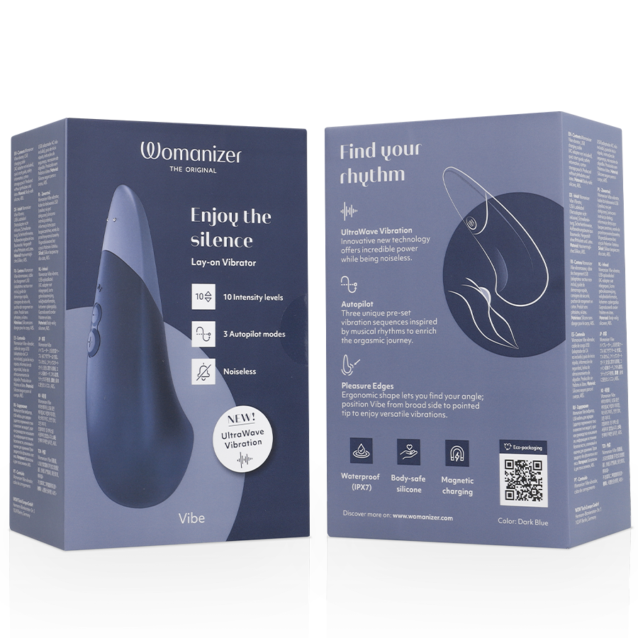 Vibe UltraWave — Vibrador Lay-On Silencioso Azul · WOMANIZER · Vibe