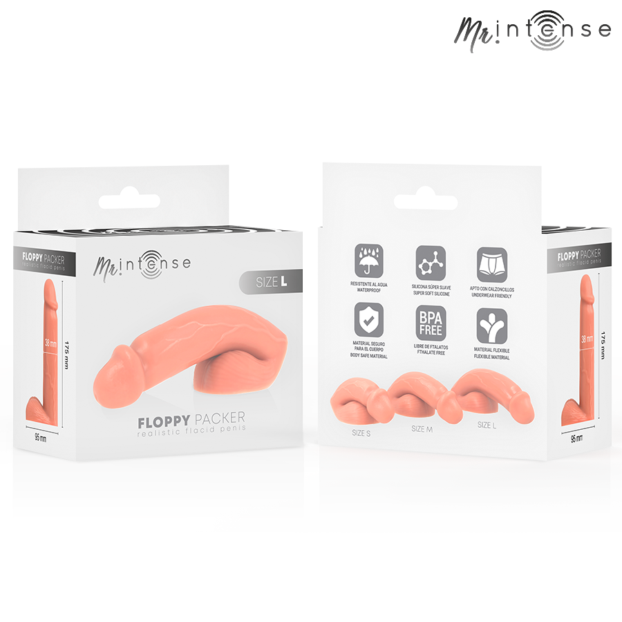 Floppy Mr Intense — Packer Realístico de Silicona Ultrablanda · Talla L