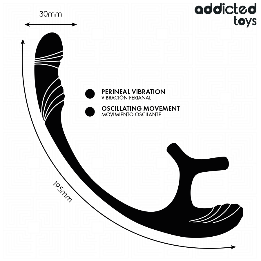 ADDICTED TOYS - PLUG ANAL VIBRACIÓN Y WAVING 360º Y ESTIMULADOR TESTÍCULOS
