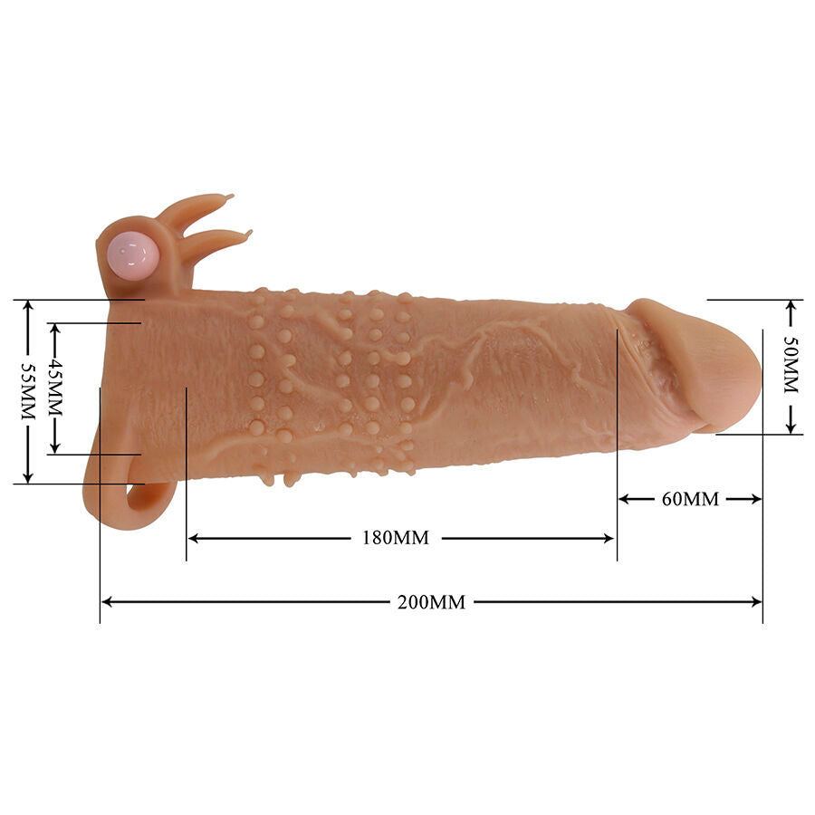 PRETTY LOVE - QUILLON FUNDA PARA PENE CON ESTIMULADOR DE CLÍTORIS Y VIBRACIÓN