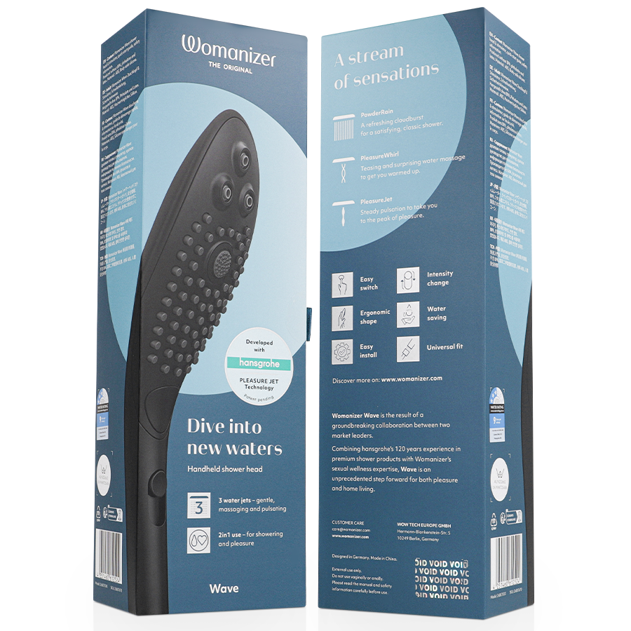 Wave Ducha Placer — Estimulador Clítoris & Ducha Negro · WOMANIZER · Wave