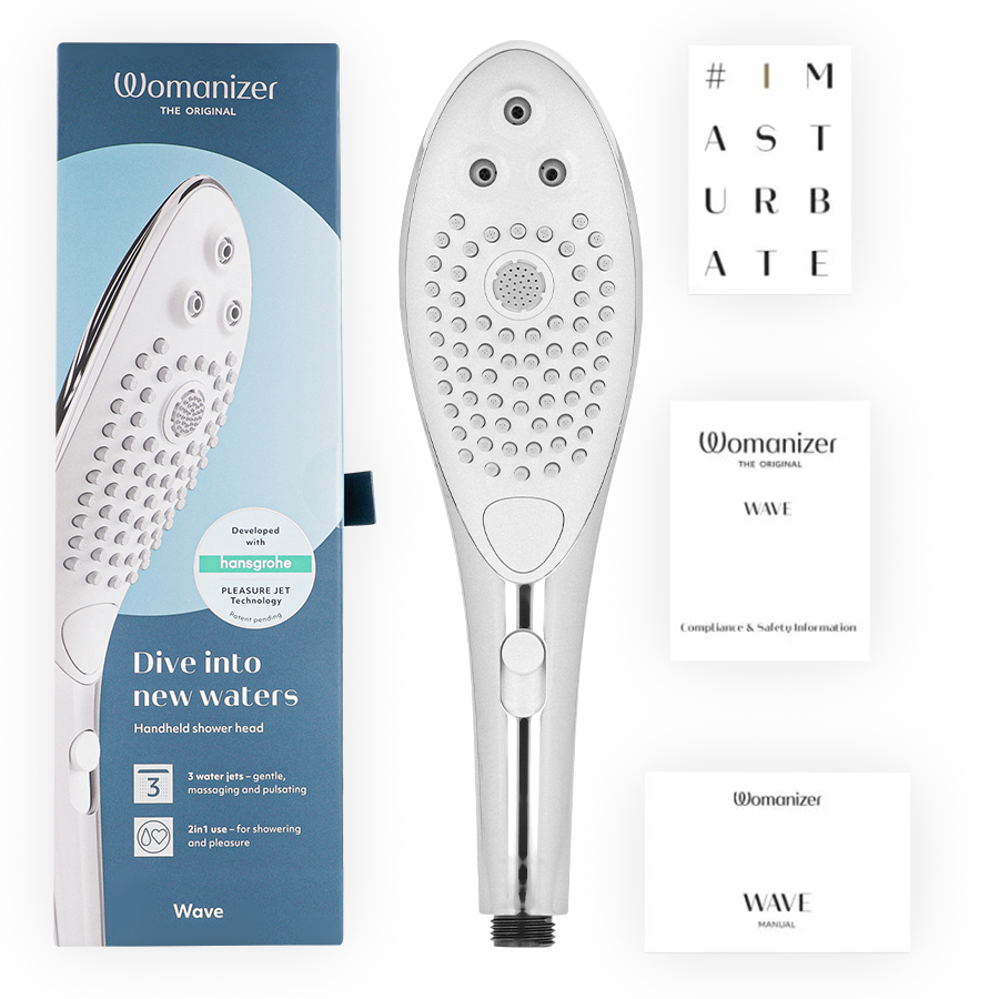 Wave Ducha Placer — Estimulador Clítoris & Ducha Plateado · WOMANIZER · Wave