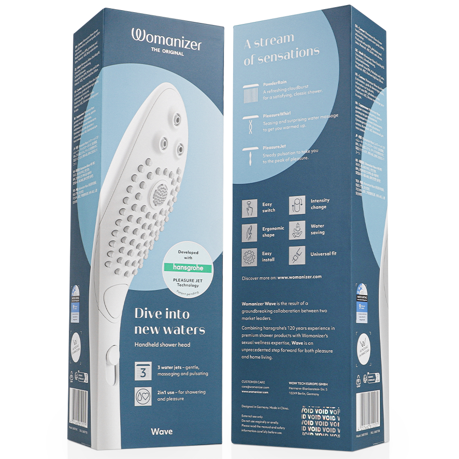 Wave Ducha Placer — Estimulador Clítoris & Ducha Blanco · WOMANIZER · Wave
