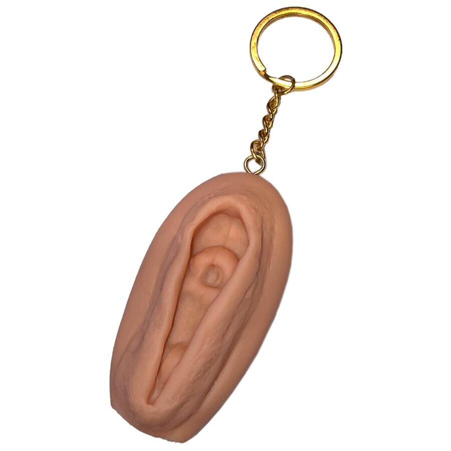 DIABLO PICANTE - LLAVERO DE VAGINA TONO CLARO