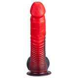 SILEXD - DEVIL DILDO FANTASY SILICONA LIQUIDA TERMOREACTIVO ROJO NEGRO 20.3 CM