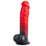 SILEXD - DEVIL DILDO FANTASY SILICONA LIQUIDA TERMOREACTIVO ROJO NEGRO 20.3 CM