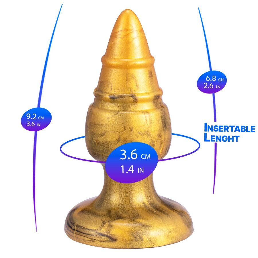 SILEXD - GOLDY PLUG ANAL FANTASY SILICONA LIQUIDA TERMOREACTIVO ORO 9.2 CM
