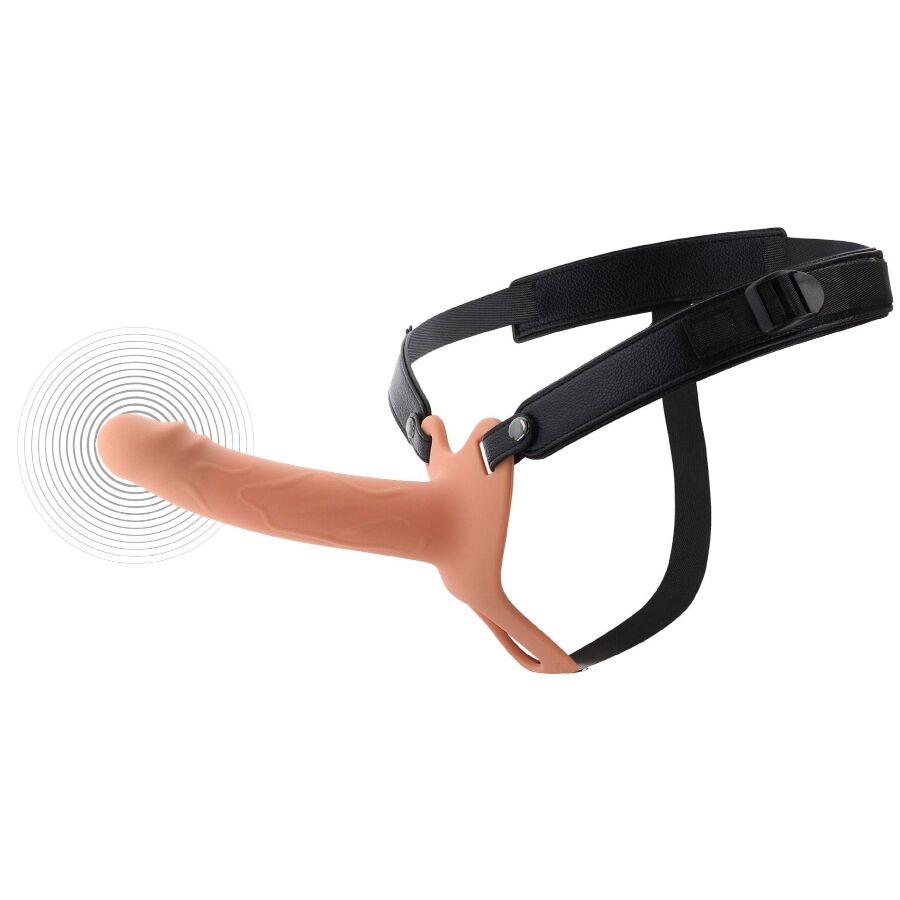 HIDDEN DESIRE - INFERNO STRAP-ON FUNDA PARA PENE CON VIBRACIÓN 18 CM