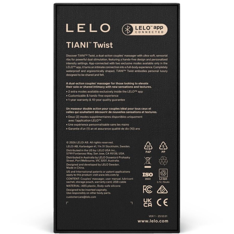 Tiani Twist — Sinfonía de Pareja Lavanda · LELO · Tiani Twist