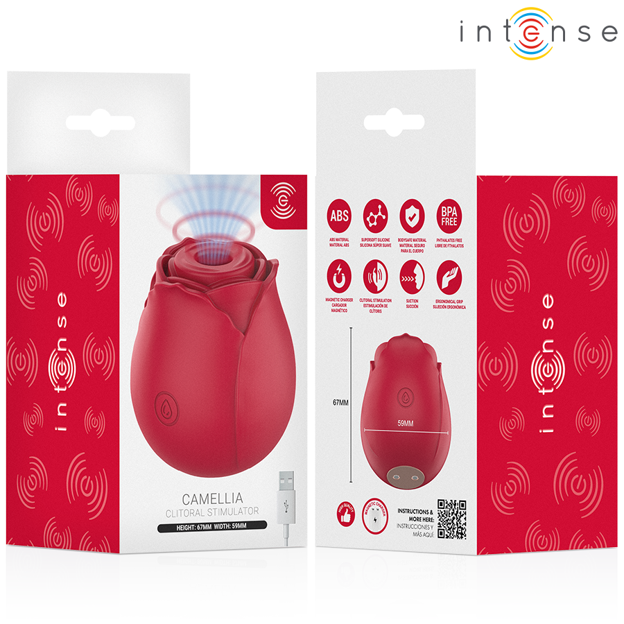INTENSE - CAMELLIA ROSA SUCCIONADORA DE CLÍTORIS POR ONDAS BURDEOS