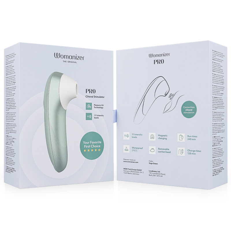 Pro Vibrant — Aire Placer Sin Contacto Verde Salvia · WOMANIZER · Pro Vibrant