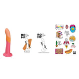 ROMP - DIZI DILDO SILICONA CON VENTOSA TRICOLOR 18 CM