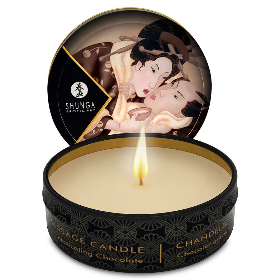 Pequeña Caricia Shunga — Mini Vela de Arte Íntimo