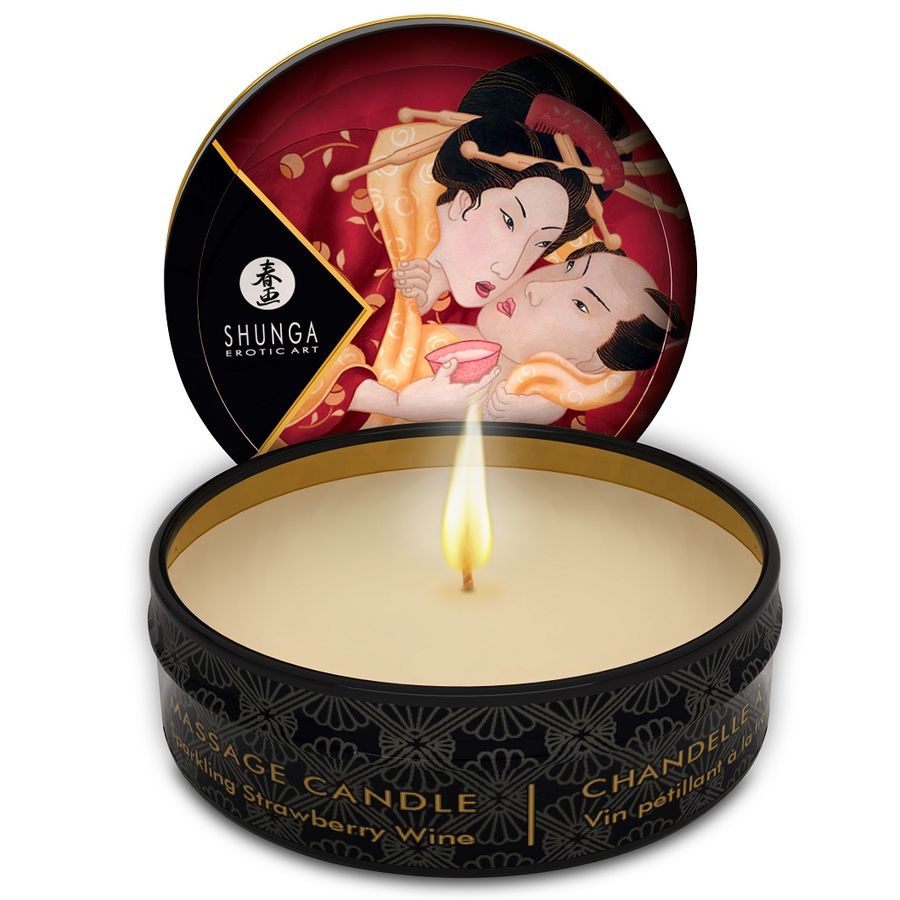 Pequeña Caricia Shunga — Mini Vela de Arte Íntimo