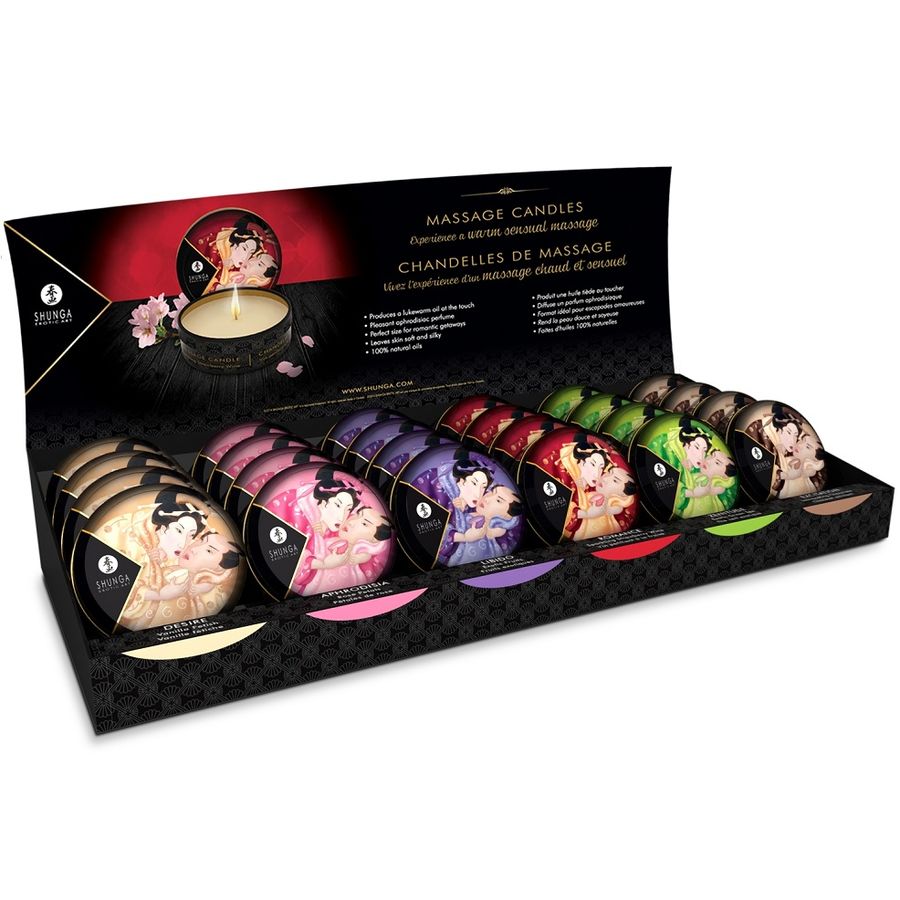 Pequeñas Caricias — Expositor de Mini Velas Shunga