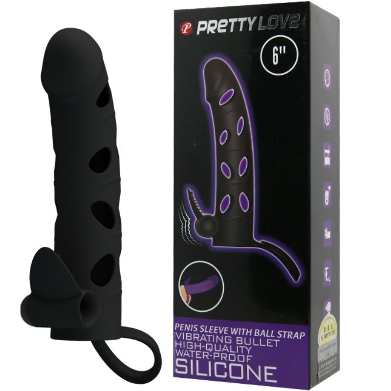 PRETTY LOVE - FUNDA SILICONA CON VIBRACIÓN 15.2 CM