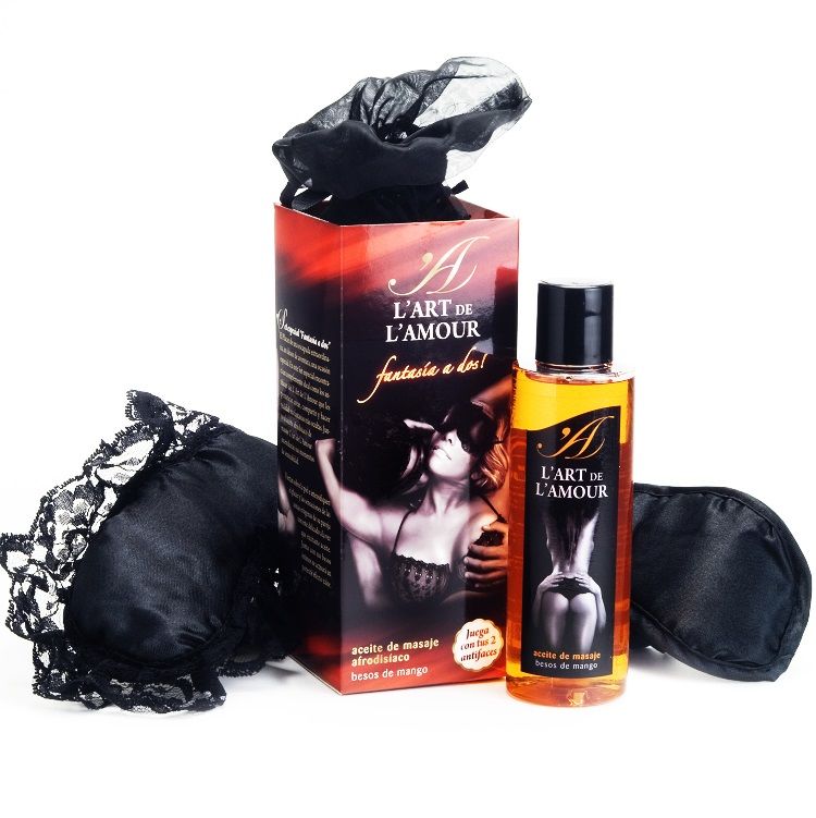 Fantasía a Dos — Set de Antifaces y Aceite de Masaje