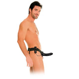 FETISH FANTASY SERIES - ARNÉS HUECO VIBRADOR PARA EL Y ELLA NEGRO 14CM
