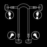 FETISH SUBMISSIVE - POSICIÓN MASTER CON 4 ESPOSAS CON FORRO DE NEOPRENO