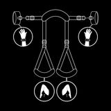FETISH SUBMISSIVE - POSICIÓN PIERNAS ABIERTAS CON ESPOSAS CON FORRO DE NEOPRENO