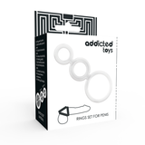 ADDICTED TOYS - SET ANILLOS PENE Y TESTÍCULOS CLEAR