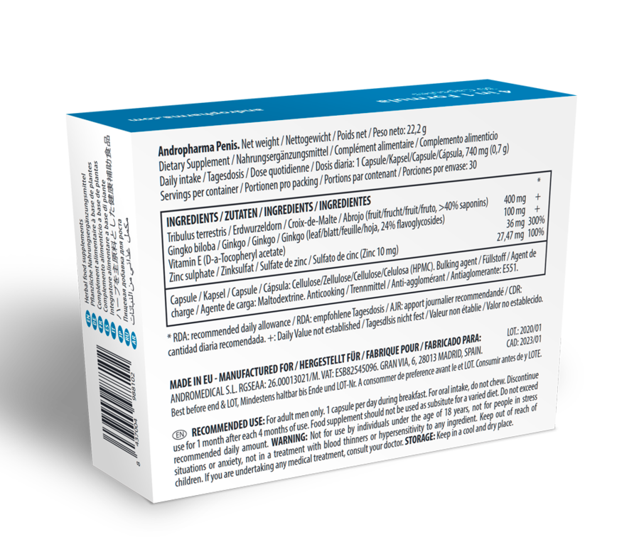 Andropharma Penis – Complemento alimenticio herbal para el bienestar masculino