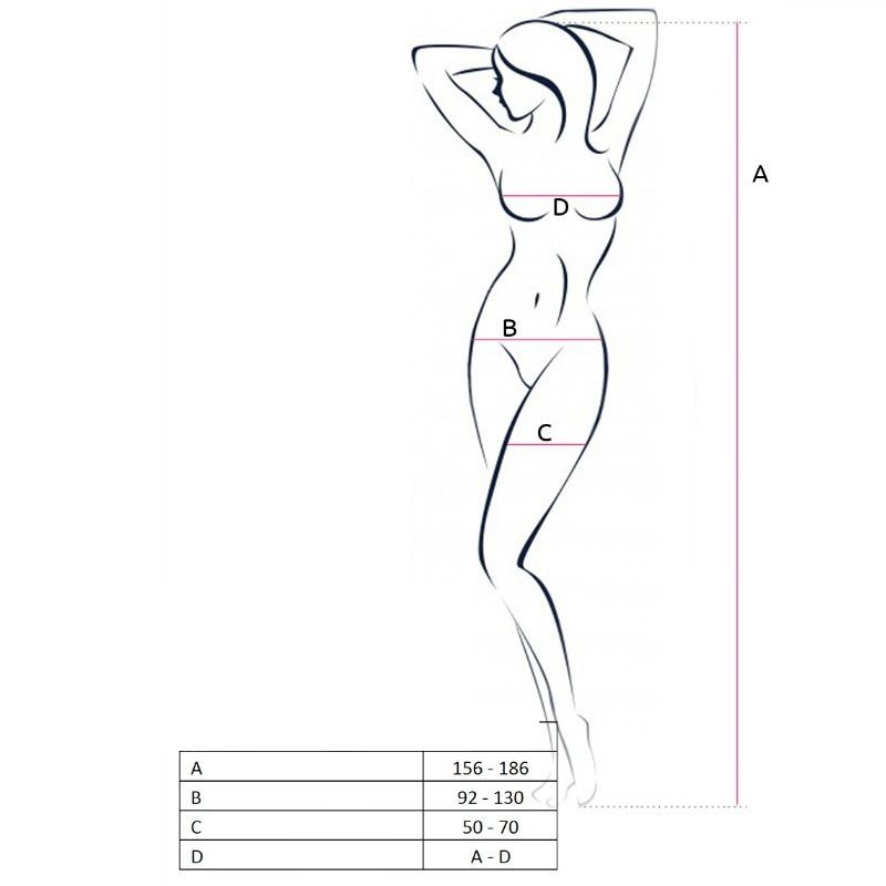 PASSION - WOMAN BS049 BODYSTOCKING ROJO TALLA ÚNICA