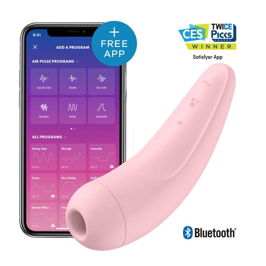 Curvy 1+ — Air Pulse Ergonómico Vibración Premium Rojo · SATISFYER · Curvy 1+