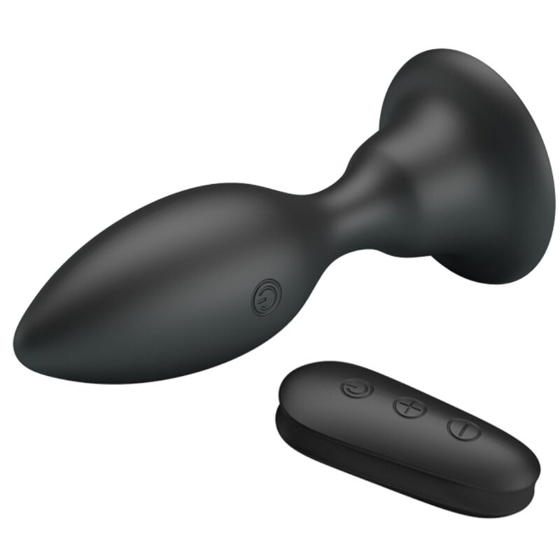 MR PLAY - PLUG ANAL CON VIBRACIÓN NEGRO CONTROL REMOTO