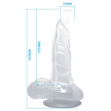 BAILE - DILDO REALÍSTICO CON VENTOSA Y TESTÍCULOS 16.7 CM TRANSPARENTE