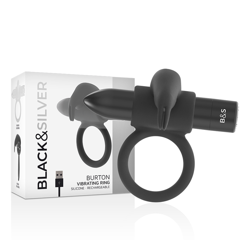 BLACK&SILVER - BURTON ANILLO 10 MODOS VIBRACIÓN NEGRO