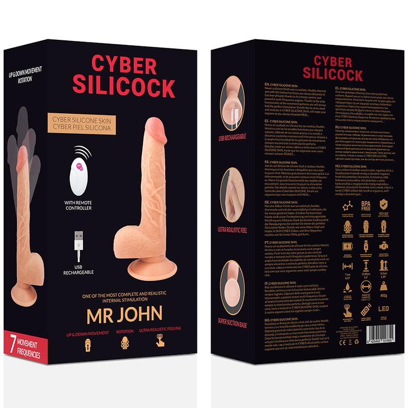 CYBER SILICOCK - REALÍSTICO CONTROL REMOTO MR JOHN 23.88 CM -O- 4.3 CM